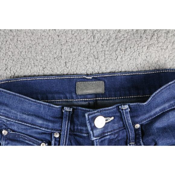 Mother Jeans 24 Blue Denim The Insider Crop Step Fray Ankle Distressed Hem USA - Picture 3 of 9